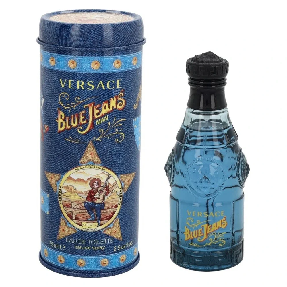 Versace Blue Jeans Man Eau de Toilette 75ml 2.5oz Natural Spray with Tin New